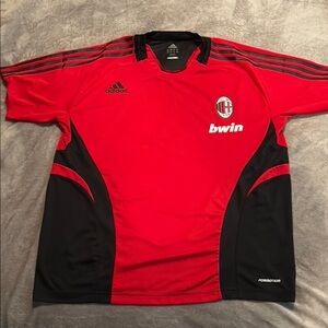 Adidas Red and Black Men's AC Milan Jersey